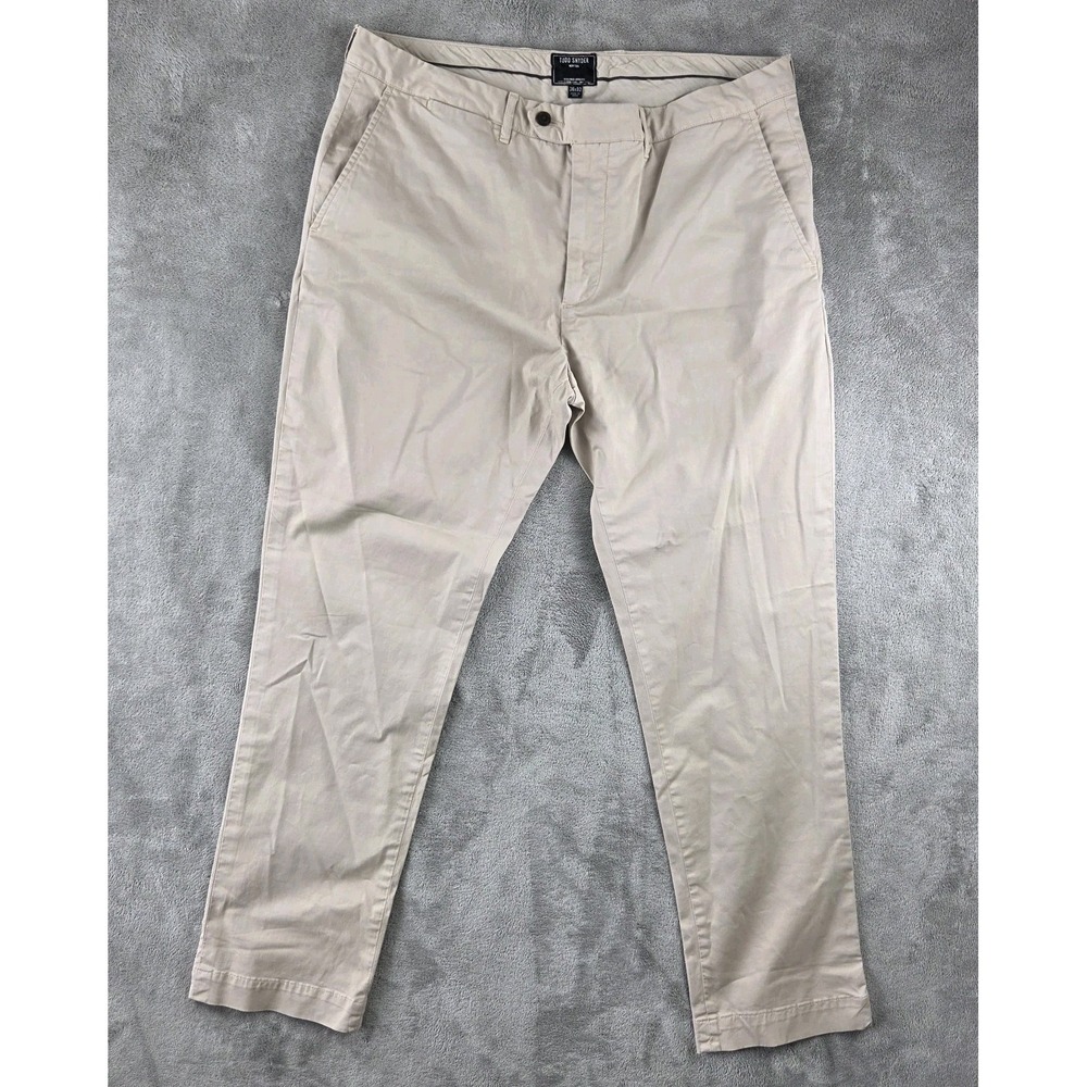 Todd Snyder Beige Cotton Blend Stretch Chino Extended tab Pant Mens 36X32